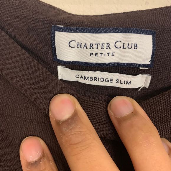 Charted Club Cambridge Slim Brown Pants - Picture 3 of 4